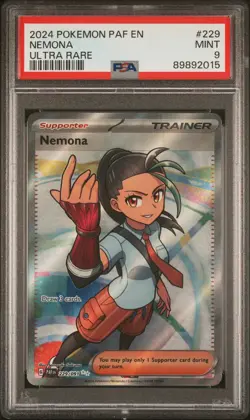 Nemona 229/091 PSA 9 MINT 2024 Paldean Fates Ultra Rare Pokemon PAF EN #229 - Image 1