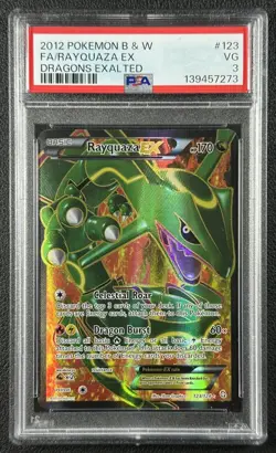 RAYQUAZA PSA 3 2012 POKEMON BLACK & WHITE DRAGONS EXALTED #123 FA FULL ART 7273 - Image 1