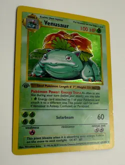 1999 WOTC POKEMON GAME BASE SET 1ST EDITION SHADOWLESS VENUSAUR 15/102 HOLO RARE - Image 4