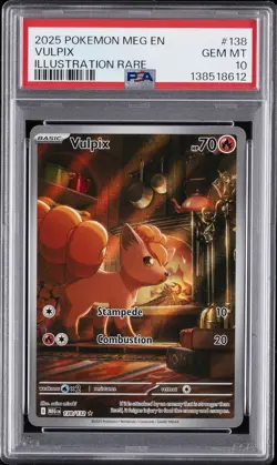 2025 POKEMON MEG EN-MEGA EVOLUTION ILLUSTRATION RARE #138 VULPIX PSA 10 - Image 1