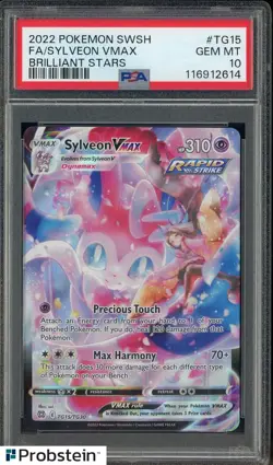 2022 Pokemon SWSH Brilliant Stars #TG15 FA/ Sylveon VMAX PSA 10 GEM MINT - Image 1