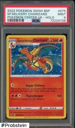 2022 Pokemon SWSH BSP Center UK #075 SP Delivery Charizard PSA 9 MINT - Image 1