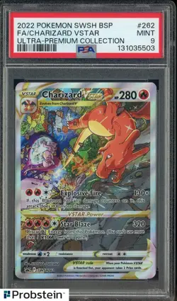 2022 Pokemon SWSH BSP Ultra Premium Collection #262 FA Charizard VStar PSA 9 - Image 1