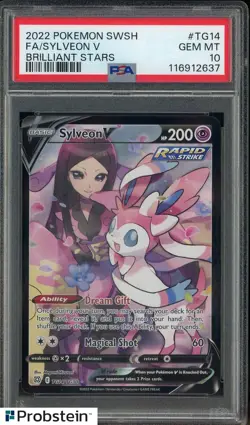2022 Pokemon SWSH Brilliant Stars #TG14 FA/ Sylveon V PSA 10 GEM MINT - Image 1