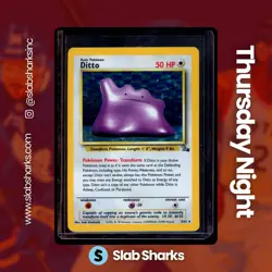 1999 POKEMON FOSSIL #3/62 DITTO HOLO RARE - Image 1