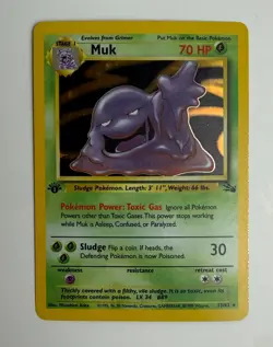 1999 WOTC POKEMON FOSSIL 1ST EDITION MUK 13/62 HOLO RARE LP - Image 3