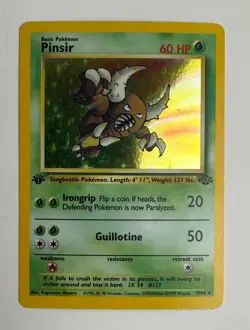 1999 WOTC POKEMON JUNGLE 1ST EDITION PINSIR 9/64 HOLO RARE FOIL LP - Image 3