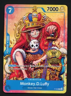 Monkey.D.Luffy (2nd Anniversary Stamped) P-043 One Piece Promo Non Foil - Image 1