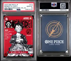 PSA 10 Monkey D Luffy ST21-014 Japanese One Piece Magazine Vol.20 Promo - Image 1