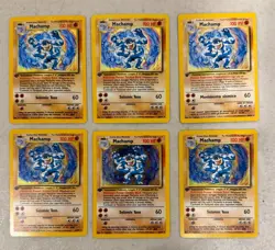 1999 WOTC POKEMON BASE SET 1ST EDITION MACHAMP 8/102 HOLO RARE LOT OF 9 CARDS HP - Image 1