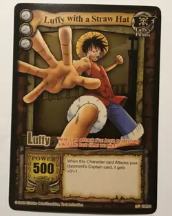 2005 One Piece CCG The Quest Begins Luffy With A Straw Hat GOLD Rare JUMBO Card - Image 5