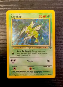 Pokemon TCG Scyther Holo Rare Jungle Card 10/64 LP/MP Condition - Image 2