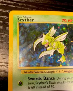 Pokemon TCG Scyther Holo Rare Jungle Card 10/64 LP/MP Condition - Image 3