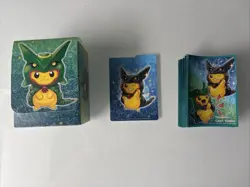 Pokemon Card Game Rayquaza Poncho Wearing Pikachu Card Deck Box + 50 Sleeves - Image 1