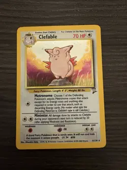 Pokemon TCG Clefable Holo Unlimited Rare Card 5/130 Base Set - Image 1