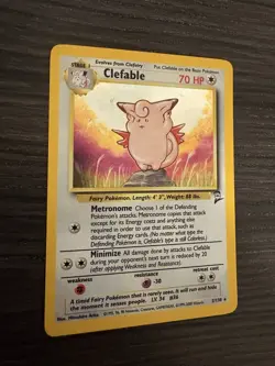 Pokemon TCG Clefable Holo Unlimited Rare Card 5/130 Base Set - Image 2