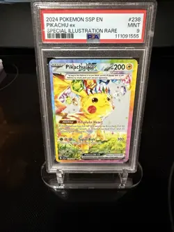 PSA 9 Pikachu ex 238/191 Sv08 Surging Sparks Holo SIR MINT Pokemon TCG - Image 1