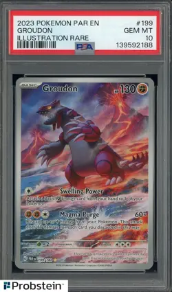 2023 Pokemon PAR EN Illustration Rare #199 Groudon PSA 10 GEM MINT - Image 1