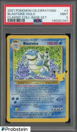 2021 Pokemon Celebrations Classic Base Set #2 Blastoise Holo PSA 9 MINT - Image 1