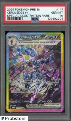 2025 Pokemon PRE EN Special Illustration Rare #147 Ceruledge ex PSA 10 - Image 1