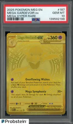 2025 Pokemon MEG EN Mega Hyper Rare #187 Mega Gardevoir ex PSA 10 - Image 1