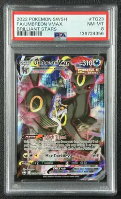 UMBREON VMAX PSA 8 2022 POKEMON SWSH BRILLIANT STARS #TG23/TG30 FA FULL ART 356 - Image 1