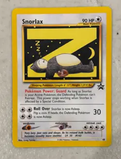2002 WOTC POKEMON LEAGUE BLACK STAR PROMO SNORLAX #49 SLEEPING SNORLAX CREASED - Image 3