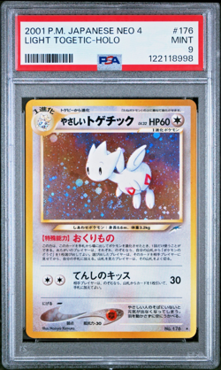 PSA 9 Light Togetic 176 Pokemon Neo 4 Japanese Holo 2001 Hand SWIRL - Image 1