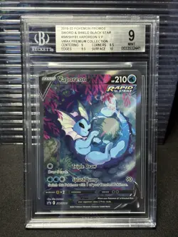 BGS 9 Vaporeon V SWSH181 Pokemon Evolving Skies Premium Collection Promo Alt Art - Image 1