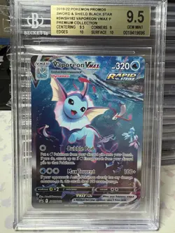 BGS 9.5 Vaporeon VMAX SWSH182 Pokemon Sword & Shield Alt Art Promo - Image 1