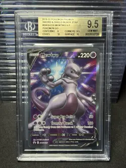 BGS 9.5 Mewtwo V SWSH229 Sword & Shield Pokemon Go ETB Promo Full Art - Image 1