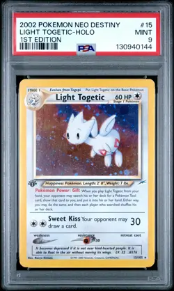 2002 Pokemon Neo Destiny #15 Light Togetic Holo 1st Edition PSA 9 - Image 1