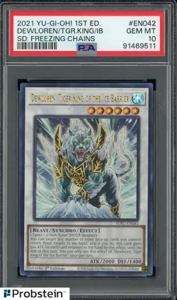 2021 YU-GI-OH 1st Ed. #EN042 Dewloren/TGR.KING/IB SD Freezing Chains PSA 10 - Image 1