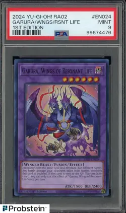2024 YU-GI-OH RA02 #EN024 Garura/WNGS/RSNT Life 1st ED. PSA 9 - Image 1