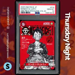 2025 ONE PIECE JAPANESE #ST21-014 MONKEY D. LUFFY MAGAZINE VOLUME 10 PSA 10 - Image 1