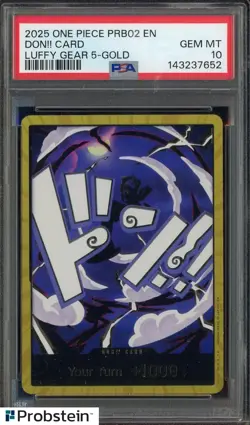 2025 One Piece PRB02 EN Don!! Card Monkey D. Luffy Gold Gear 5 PSA 10 GEM MINT - Image 1