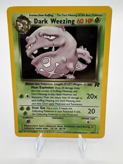 Dark Weezing Holo Rare 14/82 – Team Rocket Set – Vintage Pokemon Card NM - Image 1