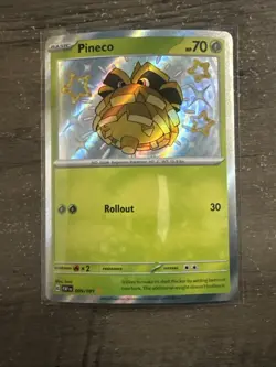 Pineco - 099/091 - Pokemon Paldean Fates Shiny Rare Card NM - Image 1