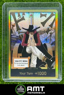 DON!! Card Gold Frame Hawk-Eye Mihawk OP14 - One Piece CCG Holo One Piece - Image 1
