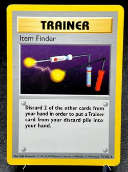 Item Finder 74/102 LP Non Holo Rare Shadowless Base Set Pokemon Card! - Image 1