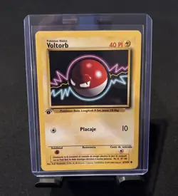 [SPANISH] Rare 1st Edition Voltorb 67/102 Base Set - Pokemon Card - LP - Low Pop - Image 1
