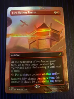 MTG Fire Nation Turret Borderless Avatar: The Last Airbender Foil LP - Image 1