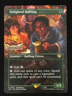 1x MTG Delighted Halfling (Borderless) - The Lord of the Rings (LTR) #402 - Image 1