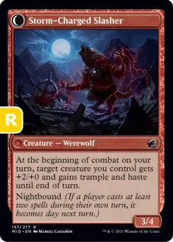 MTG Reckless Stormseeker/Storm-Charged Slasher Midnight Hunt Rare Creature NM - Image 1