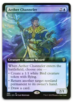 Aether Channeler (Extended Art) #392 (Foil) (NM) Dominaria United DMU Magic MTG - Image 1