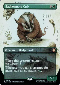 MTG Badgermole Cub (Borderless) (326) | NM Foil | Avatar {TLA} - Image 2