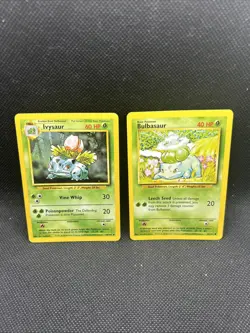 BULBASAUR 44/102 & IVYSAUR 30/102 Base Set 1999 Pokemon Cards - Image 2