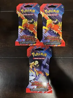 Pokemon Destined Rivals Sleeved Booster Pack Sealed Lot Of 3 - Image 1