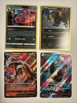 Pokemon HOUNDOOM V and Holo 4 Card Lot Houndour - Image 1