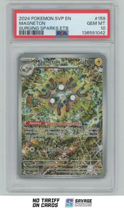 2024 Pokemon Scarlet & Violet Surging Sparks ETB Holo Magneton PSA 10 #159 - Image 1